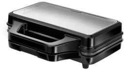 MPM RVS Tosti-ijzer Voor 4 Tosti’s met Automatische Temperatuurregeling en Anti-aanbaklaag (900W) Zwart