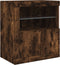 vidaXL - Dressoir - met - LED-verlichting - 60,5x37x67 - cm - gerookt - eikenkleur