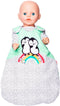 Heless Poppenslaapzak Pinguïn Fluweel Groen/wit Mt 28-35 Cm