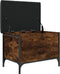 vidaXL - Opbergbankje - 62x42x45 - cm - bewerkt - hout - gerookt - eikenkleurig