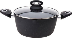 Excellent Houseware - Braadpan 24 cm - Gesmeed aluminium - Soft touch handvat - Inclusief glazen deksel