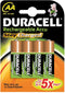 Duracell Stay Charged - Oplaadbare Batterijen AA 2400 mAh - Laag zelfontlading (4 stuks)