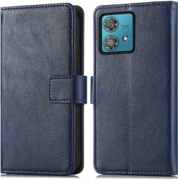 iMoshion Hoesje Geschikt voor Motorola Edge 40 Neo Hoesje Met Pasjeshouder - iMoshion Luxe Bookcase - Donkerblauw