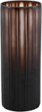 PTMD Linesa Brown Carved Glass Round Vase Matt Finish L