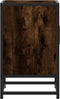 vidaXL - Nachtkastje - 40x31x50 - cm - bewerkt - hout - en - metaal - gerookt - eiken