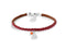 Scmyk BG-267 - Bedelarmband - Donkerroze gevlochten leren met zilver plated druppeltje - 16-18 cm verstelbaar