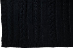 J-Line Plaid - polyester - zwart - 130 x 180 cm - woonaccessoires