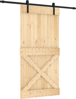 vidaXL - Schuifdeur - met - beslag - 100x210 - cm - massief - grenenhout