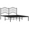 vidaXL - Bedframe - met - hoofdbord - metaal - zwart - 150x200 - cm