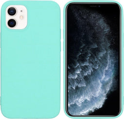 iMoshion Hoesje Geschikt voor iPhone 12 Mini Hoesje Siliconen - iMoshion Color Backcover - Mintgroen