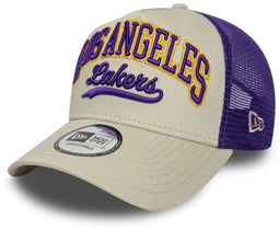 New era - LA Lakers NBA Script Cream 9FORTY E-Frame Trucker Adjustable Cap