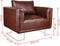 vidaXL Fauteuil met verchroomde poten kubus kunstleer bruin