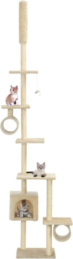vidaXL - Kattenkrabpaal - met - sisal - krabpalen - 260 - cm - beige