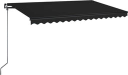 vidaXL - Luifel - handmatig - uittrekbaar - 450x350 - cm - antracietkleurig