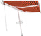 vidaXL - Luifel - automatisch - met - LED - windsensor - 450x300 - cm - oranje - bruin