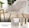 tectake® Eetkamerstoel Marilyn - Gestoffeerd - Ergonomisch - Taupe/Goud