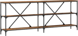 vidaXL - Console - Tafel - Oud - Hout - 200x30x75 - cm - Engineered - Hout - en - Staal