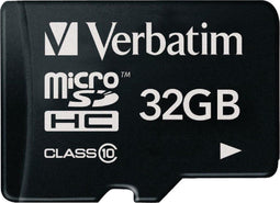 Verbatim microSDHC 32GB - Geheugenkaart Class 10 - 10MB/s schrijfsnelheid - 45MB/s leessnelheid