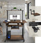 tectake® Fife - Verrijdbaar bureau - Industrieel design - 4 niveaus - Donkerbruin
