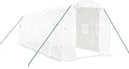 vidaXL - Tuinkas - met - stalen - frame - 12 - m² - 6x2x2 - m - wit