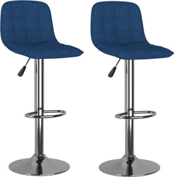 vidaXL - Barkrukken - 2 - st - stof - blauw