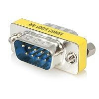 Startech.com Slimline Gender Changer - DB9M naar DB9M - Aluminium Blauw Geel Zilver
