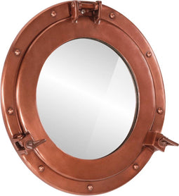 vidaXL - Wandspiegel - patrijspoort - Ø38 - cm aluminium - en - glas