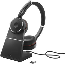 Jabra Evolve 75 - Draadloze headset - ANC en busylight - Rood Zwart