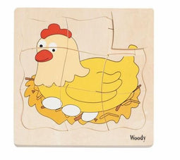 Woody etage puzzel kip en ei 90073