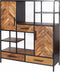 Livingfurn - Kabinetkast Brooklyn 140cm - Mangohout / Gecoat Staal