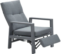 Garden Impressions Captain relax tuinstoel met voetensteun - aluminium - donker grijs/licht grijs