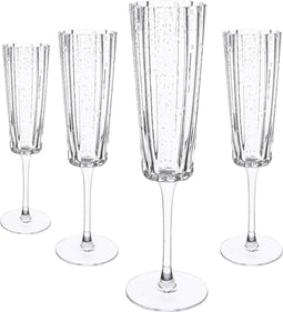 Laura Ashley Glass Collectables Champagneglazen set van 4 - Mondgeblazen - Helder - 21 cl.
