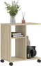 vidaXL - Bijzettafel - met - wieltjes - 50x30x55 - cm - hout - sonoma - eikenkleurig