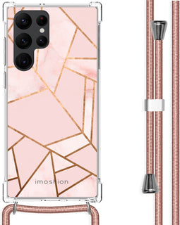 iMoshion Hoesje Geschikt voor Samsung Galaxy S22 Ultra Hoesje Met Koord - iMoshion Design Hoesje met Koord - Roze / Pink Graphic