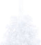 vidaXL - Kunstkerstboom - met - verlichting - en - kerstballen - half - 210 - cm - wit