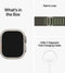 Apple Watch Ultra - 4G/LTE - 49mm - Titanium kast - Groen Alpine bandje - Small