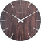 NeXtime - Stille Wandklok - 35cm - Bol Glas- Bruin - 'Edge Wood Dome'