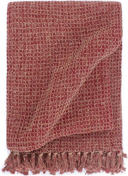 vidaXL - Plaid - 125x150 - cm - katoen - wijnrood