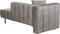 LANNILS - Chaise longue - Taupe - Linkszijdig - Fluweel