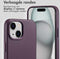 Accezz MagSafe Leather Backcover iPhone 15 - Echt leer - Verhoogde randen - Paars