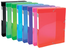 Exacompta Iderama elastobox, uit PP, rug van 4 cm, geassorteerde kleuren 8 stuks