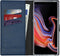 Selencia Hoesje Geschikt voor Samsung Galaxy Note 9 Hoesje Met Pasjeshouder - Selencia Echt Lederen Bookcase - Blauw