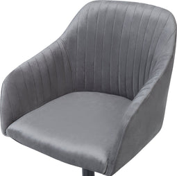 VENICE - Bureaustoel - Grijs - Fluweel