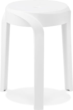Alterego Pompa - Lage Stapelbare Kruk - Wit Plastic - 35x35.5x45cm