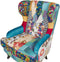 MOLDE - Chesterfield fauteuil - Patchwork/Blauw - Polyester