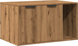 vidaXL - Kattenbakkast - 80x50x45 - cm - bewerkt - hout - artisanaal - eikenkleurig