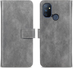 iMoshion Hoesje Geschikt voor OnePlus Nord N100 Hoesje Met Pasjeshouder - iMoshion Luxe Bookcase - Grijs