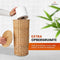 Industor® Toiletrolhouder Staand - Handgevlochten Riet - Voor 3 Rollen met Deksel