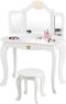 Kaptafel kind - Make up tafel met drievoudig opvouwbare spiegel - Wit - 80 x 42 x 105 cm