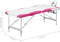 vidaXL - Massagetafel - inklapbaar - 2 - zones - aluminium - wit - en - roze